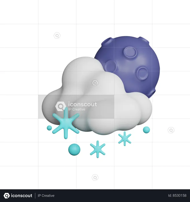 Snowfall at Night  3D Icon