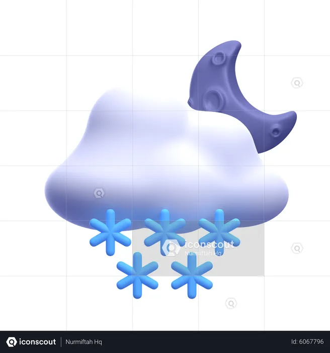 Snowfall At Night  3D Icon