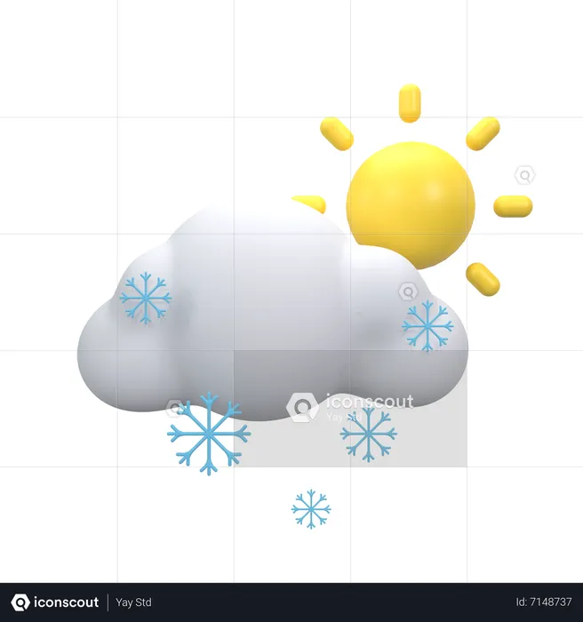 Snowfall At The Day  3D Icon