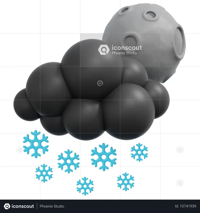 Snowfall Night  3D Icon