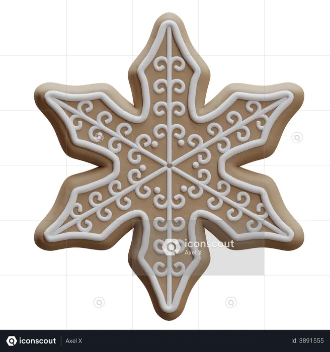 Snowflake Cookie  3D Illustration