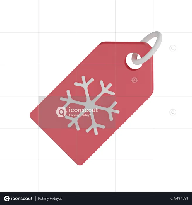 Snowflake Label  3D Icon