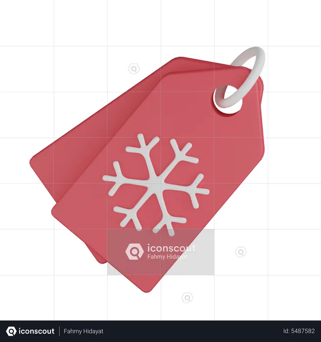 Snowflake Tag  3D Icon