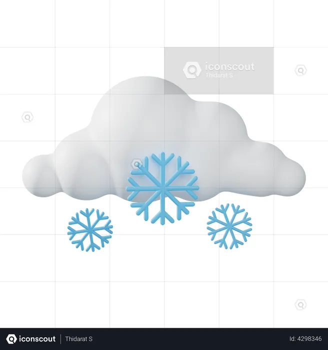 Snowing  3D Illustration