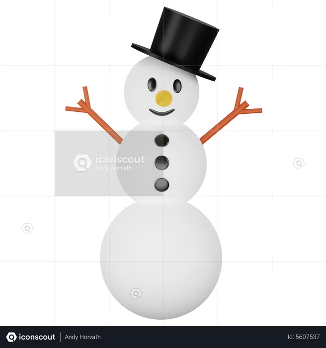 Snowman Christmas Decoration  3D Icon