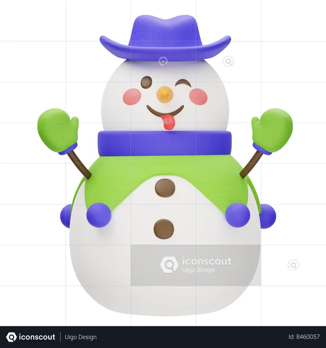 Snowman Cowboy Hat  3D Icon