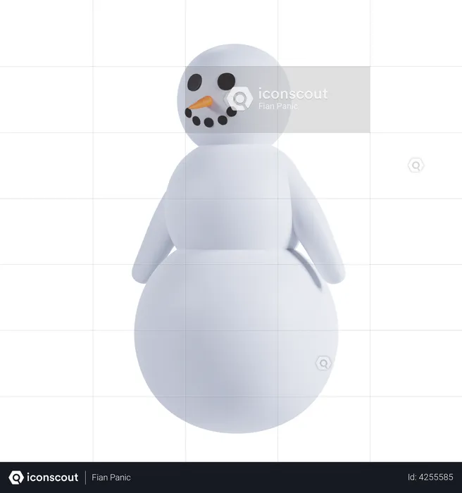 Snowman Cute Pose  3D Illustration