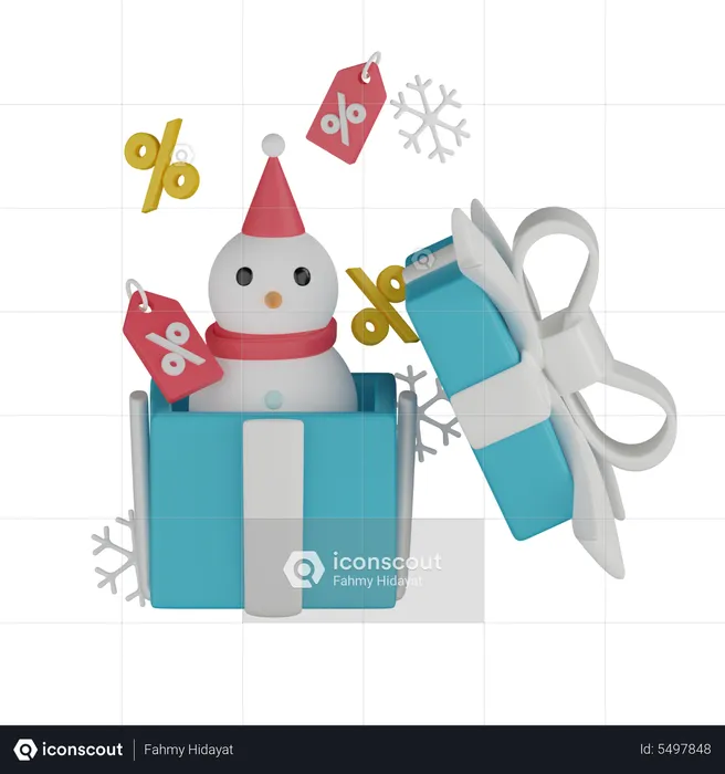 Snowman Gift  3D Icon