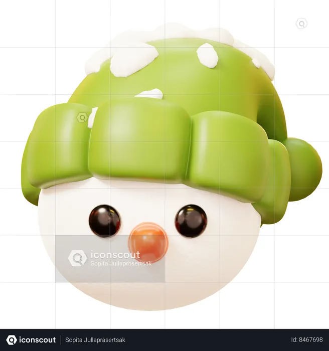 Snowman Head  3D Icon