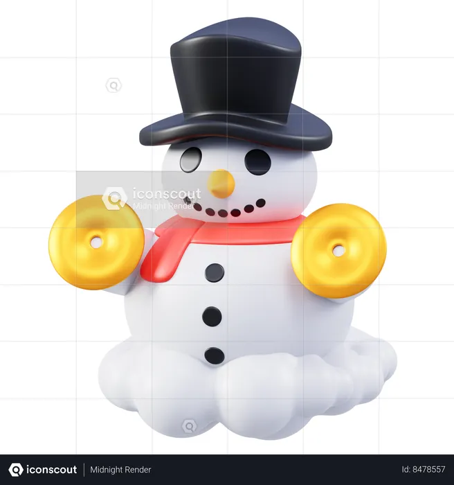 Snowman with hat  3D Icon