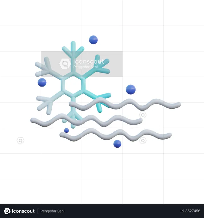 Snowy And Windy  3D Icon