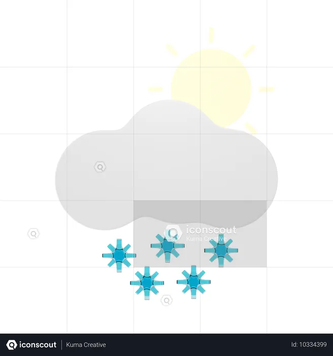 雪の日  3D Icon