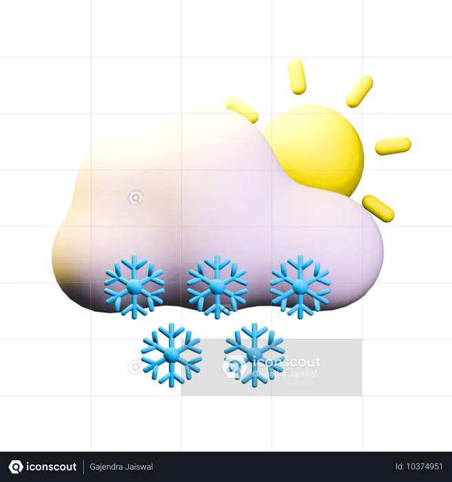 Snowy Day Weather  3D Icon