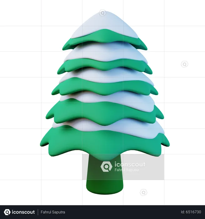 Snowy Pine Tree  3D Icon