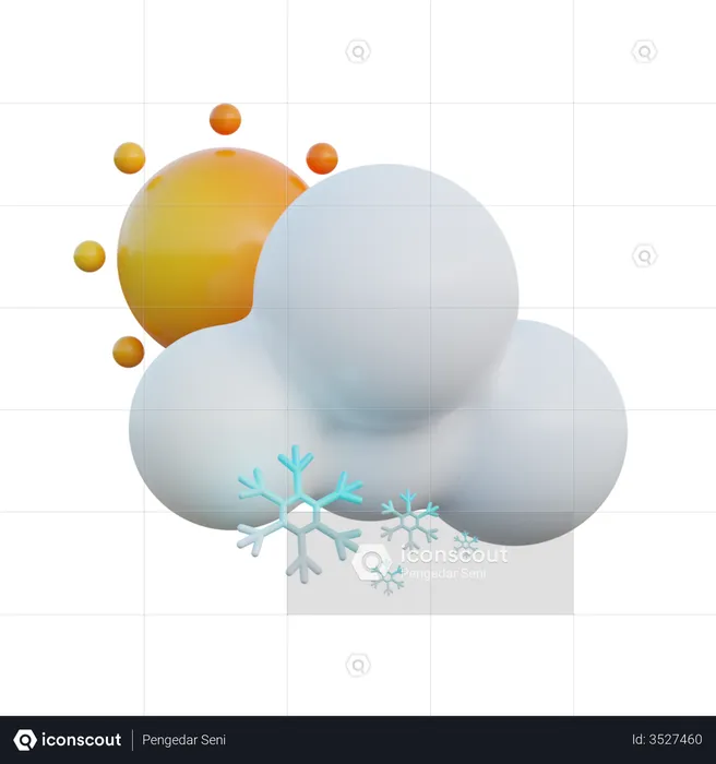 Snowy Sunny  3D Icon