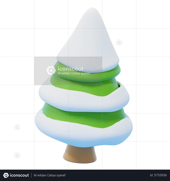 SNOWY TREE  3D Icon