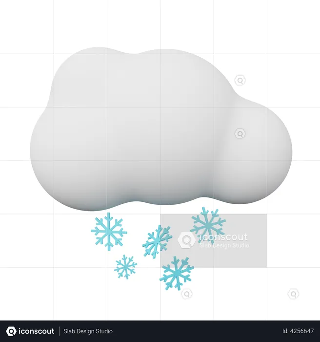 Snowy weather  3D Illustration