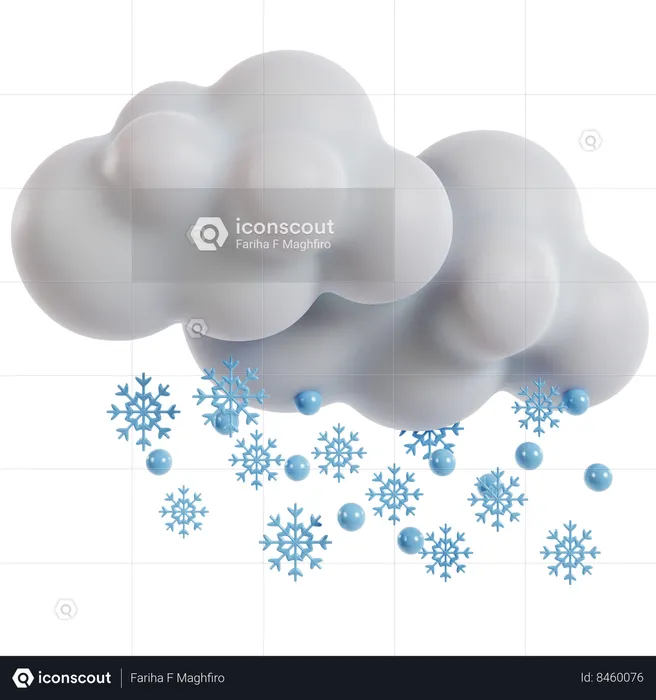 Snowy Weather Forecast  3D Icon