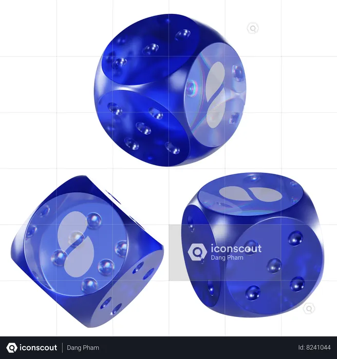 Crypto de dés en verre snt  3D Icon