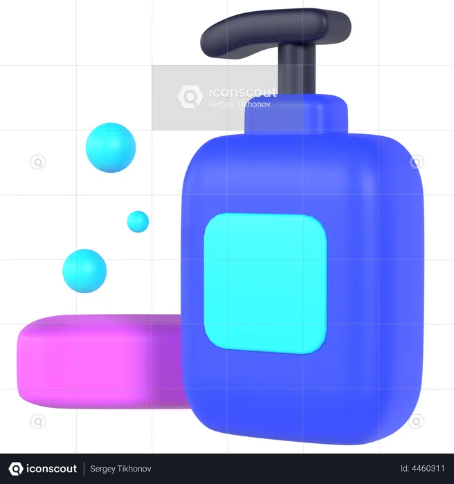 Soap And Liquid Wash  3D Illustration