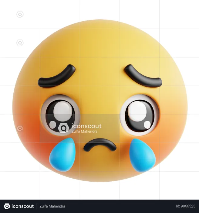 Sobbing Smiley Face Emoji 3D Icon