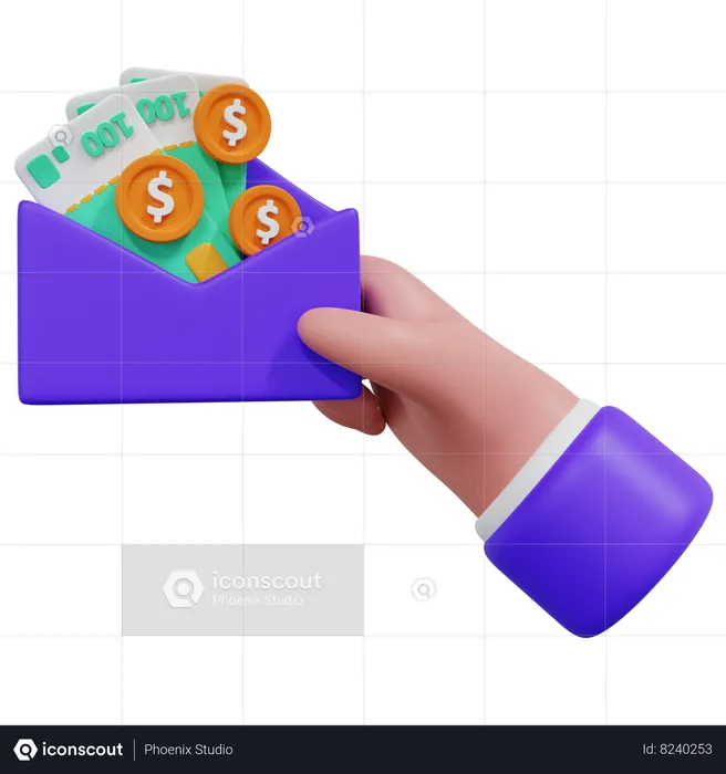 Sobre de dinero  3D Icon