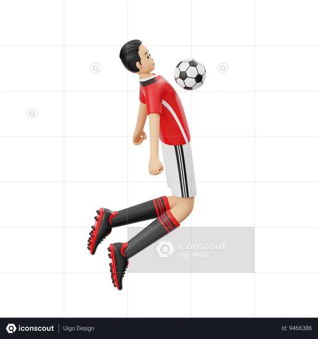 Soccer Player Defending Ball  3D Illustration
