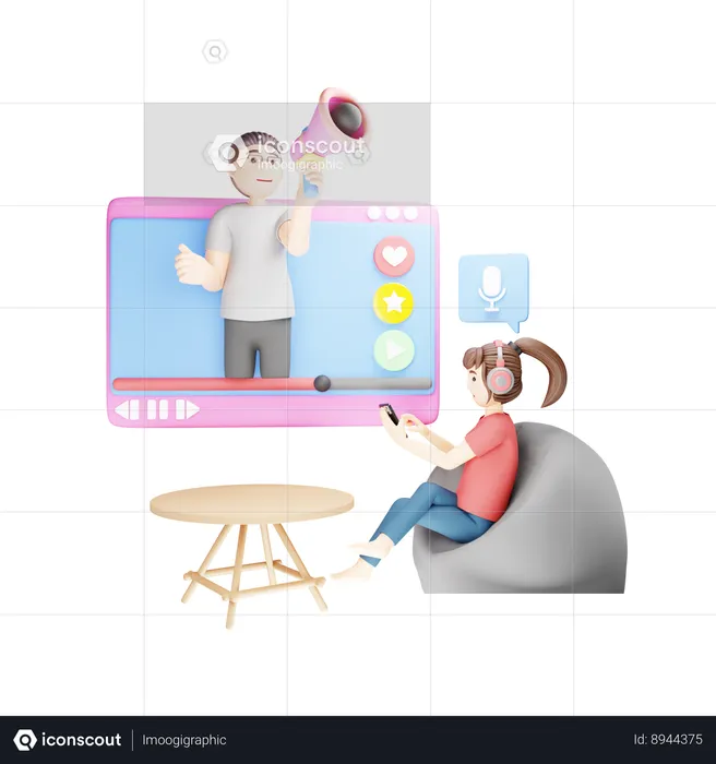 Social Advertising  3D Illustration