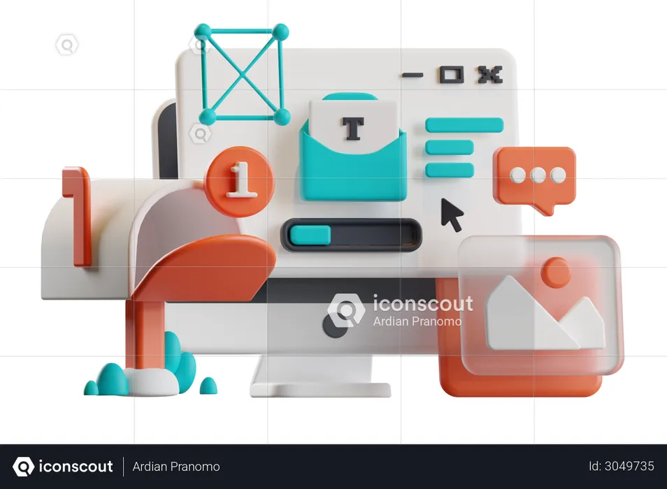 Social Communication  3D Illustration