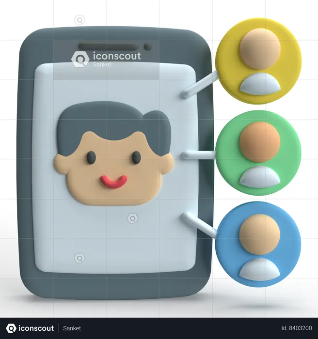 Social Friends  3D Icon