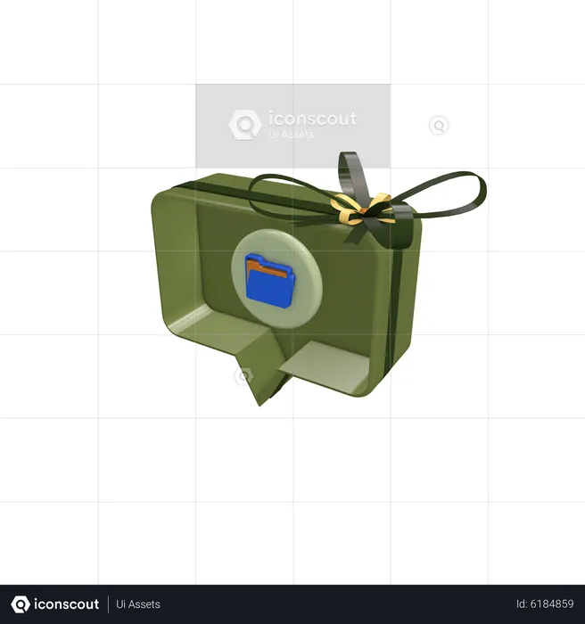 Social giftbox with file  3D Icon