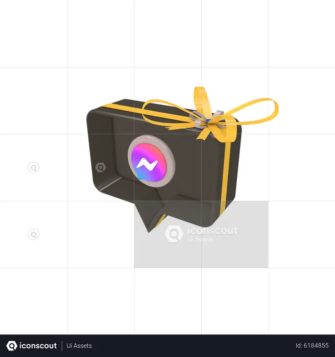 Social giftbox with messenger  3D Icon