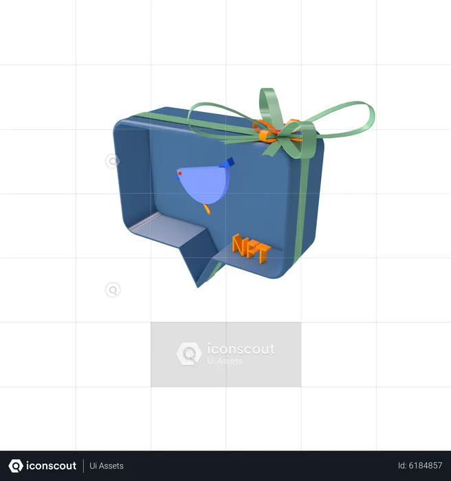 Social giftbox with nft  3D Icon