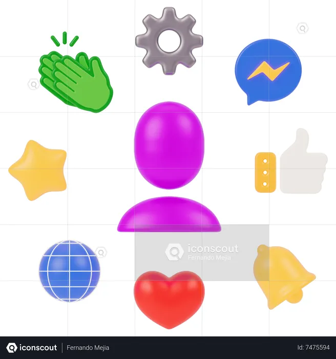 Social Icons  3D Icon