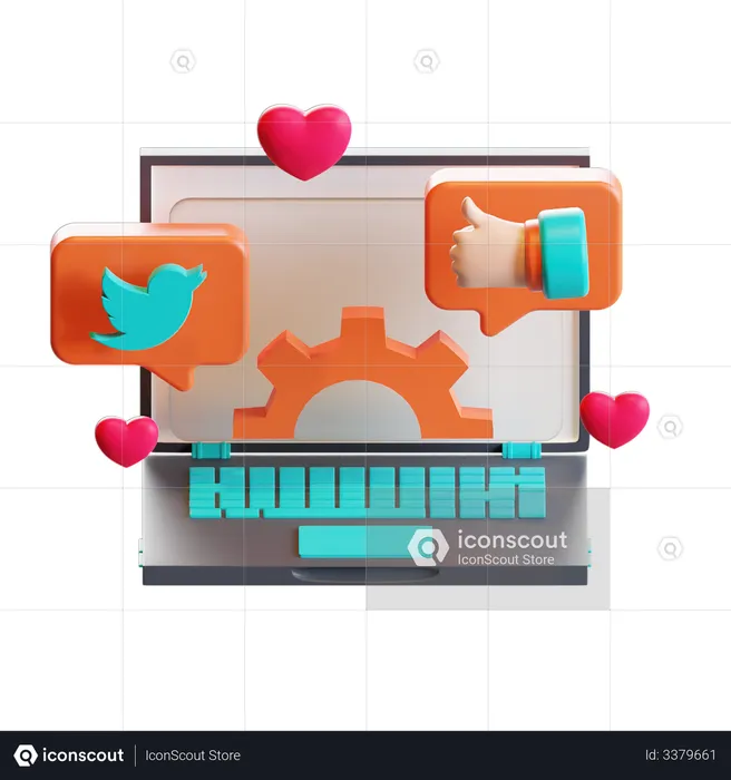 Social management  3D Icon