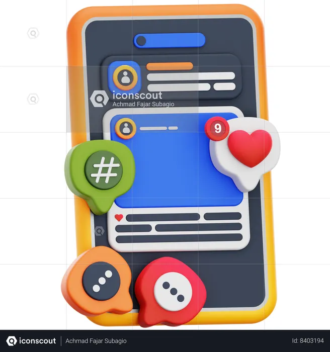 Social Media  3D Icon