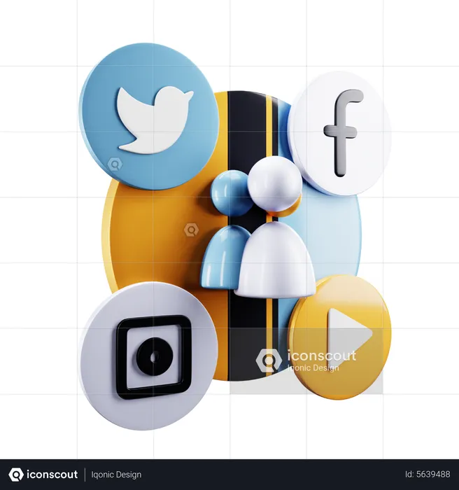 Social Media Account  3D Icon