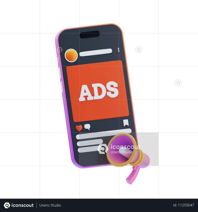 Social Media Ads  3D Icon