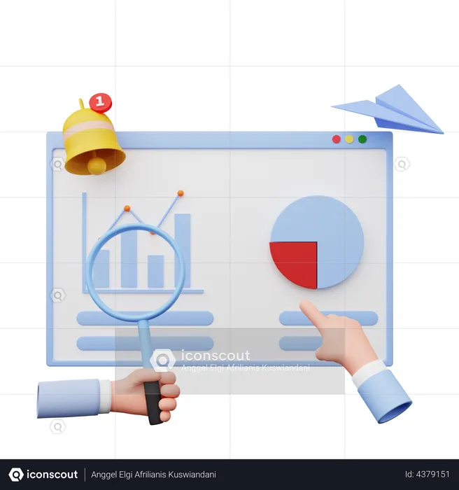 Social Media Analytics  3D Illustration