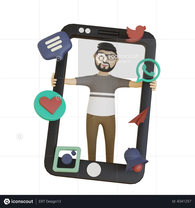 Social Media-Anwendungen  3D Illustration