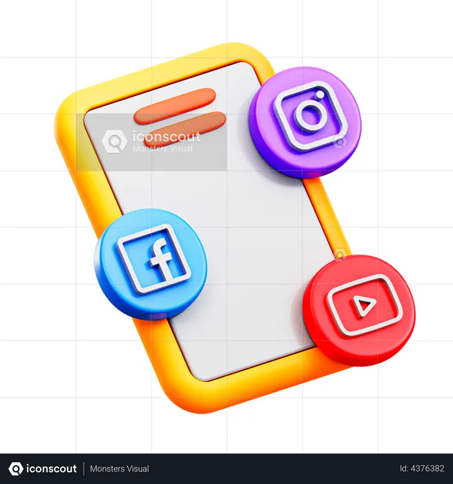 Social Media App  3D Illustration