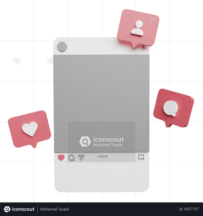 Social Media app Interface  3D Illustration
