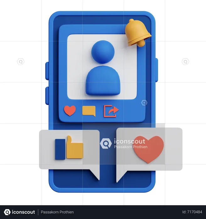 Social Media Application  3D Icon