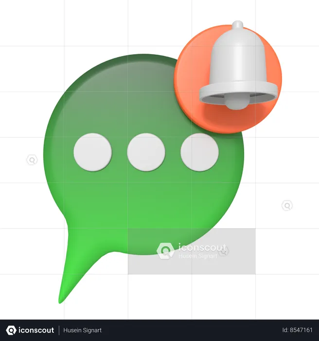 Social Media Bubble With Notification Bell  3D Icon