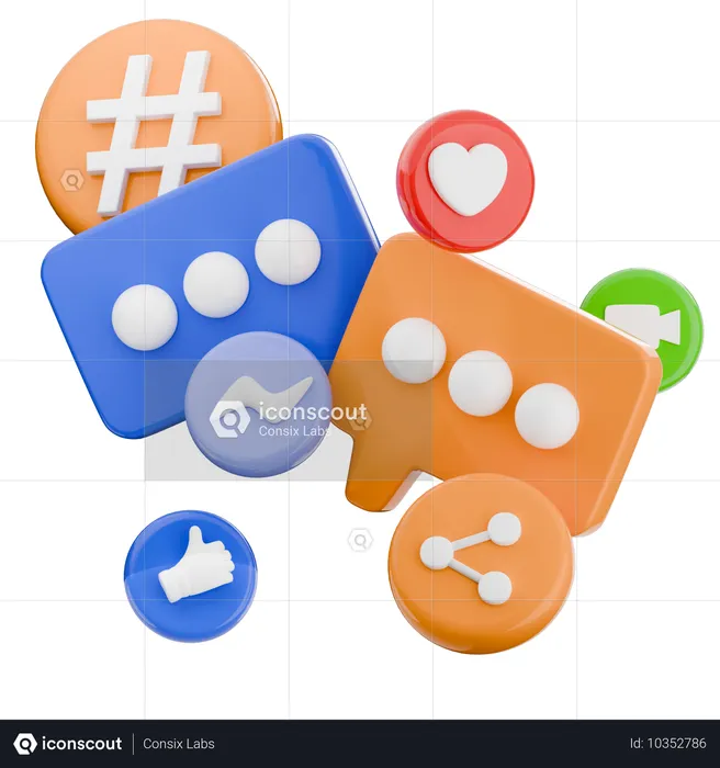 Social Media Chat  3D Icon