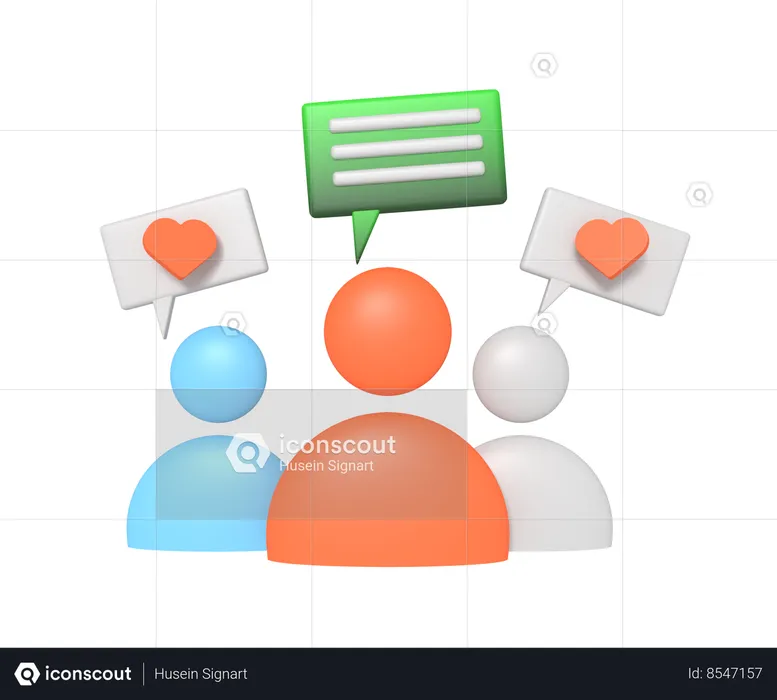 Social Media Chatting Group  3D Icon
