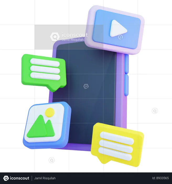 Social Media Content  3D Icon