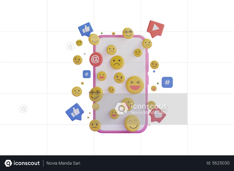 Social Media Emoji  3D Illustration