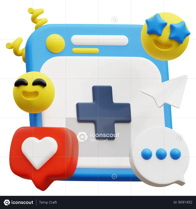 Social Media Feed  3D Icon