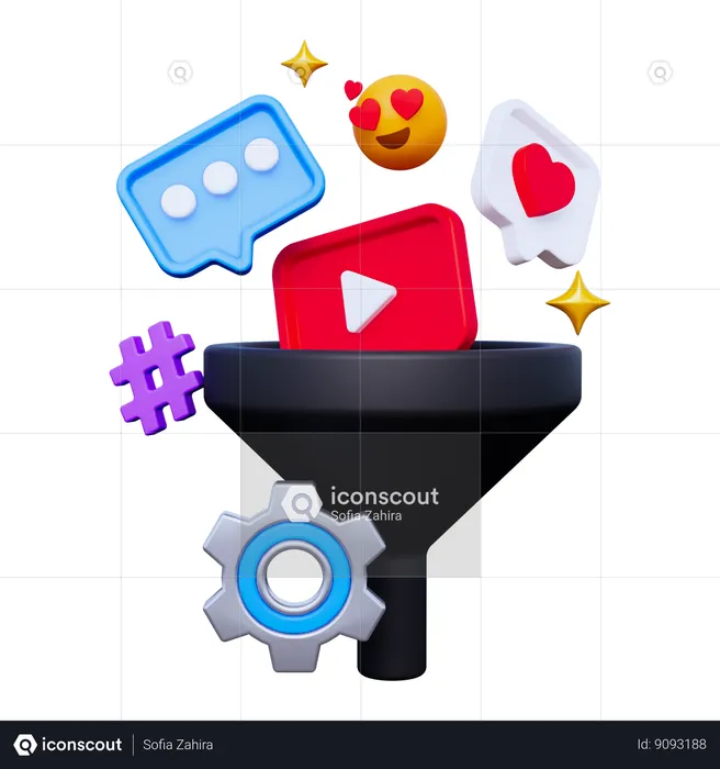 Social Media Filter  3D Icon